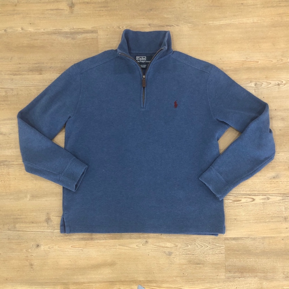 Ralph Lauren polo half zip pull over sweater, size medium